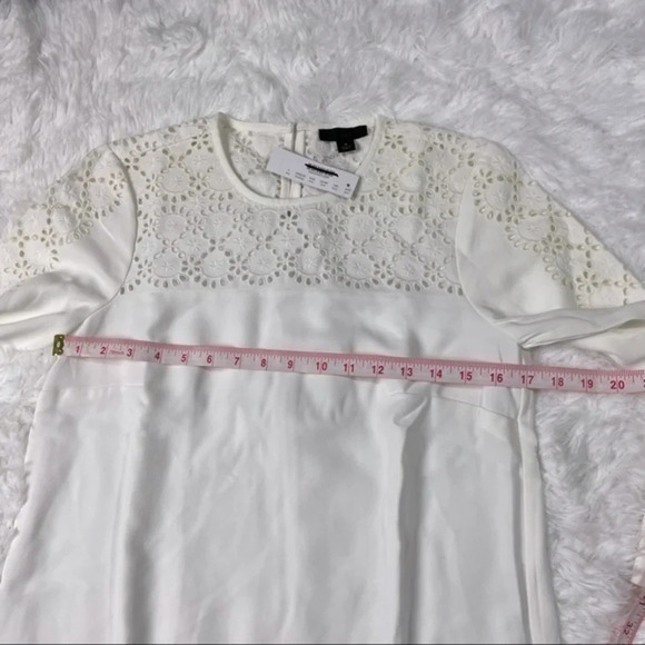 New J Crew Laser Cut Eyelet Dress White 4 - Picture 6 of 8